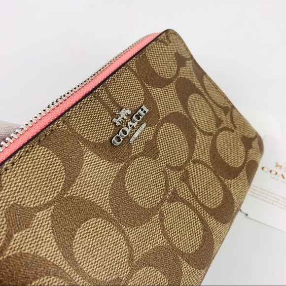 Authentic Coach Double Zip Brown Wristlet Wallet - Picture 8 of 8